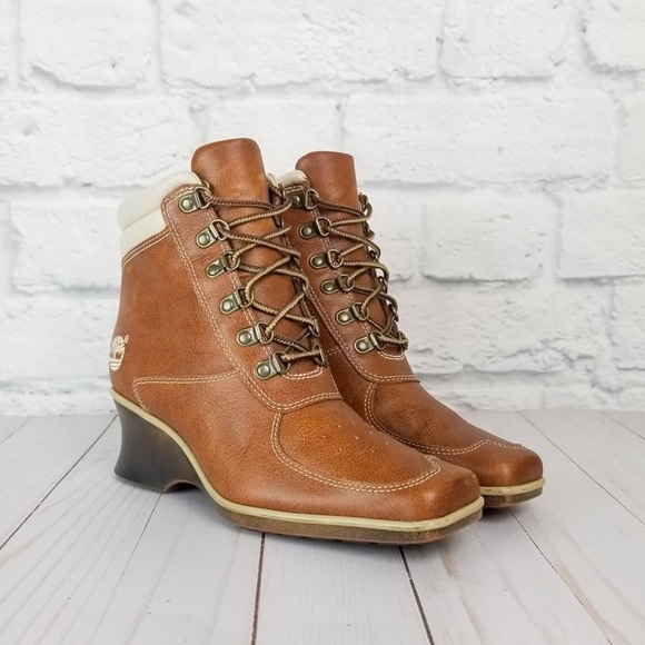 timberland wedge heel boots